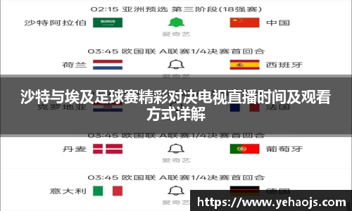 沙特与埃及足球赛精彩对决电视直播时间及观看方式详解